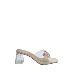 Transparent heel sandal for women