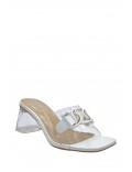 Transparent heel sandal for women