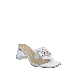 Transparent heel sandal for women