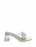 Transparent heel sandal for women