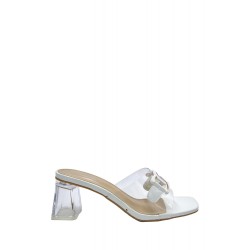 Transparent heel sandal for women