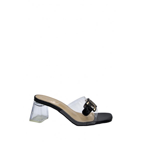 Transparent heel sandal for women