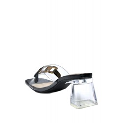 Transparent heel sandal for women