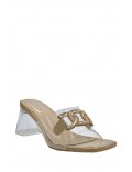 Transparent heel sandal for women