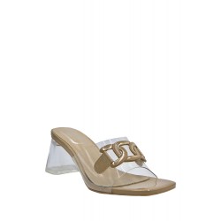 Transparent heel sandal for women