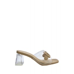 Sandale à talon transparent pour femme