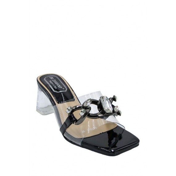 Transparent heel sandal for women