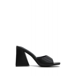 Faux leather heeled sandal