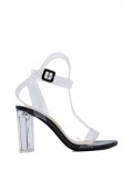 Transparent heel sandal for women