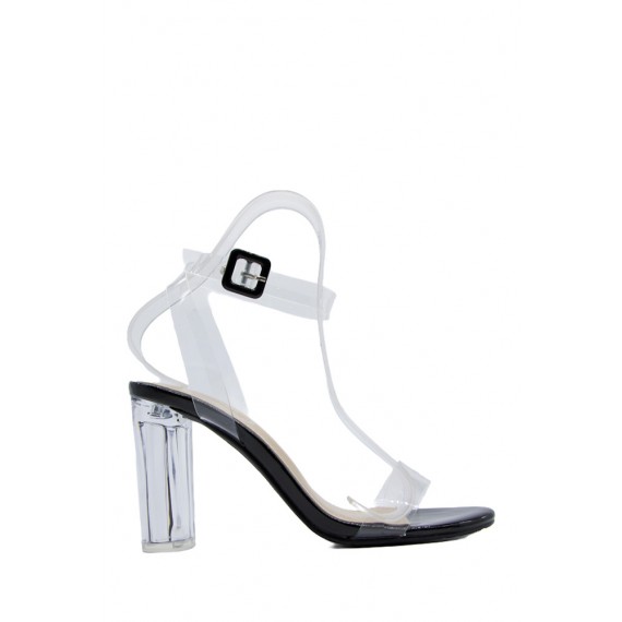 Transparent heel sandal for women