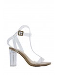 Transparent heel sandal for women