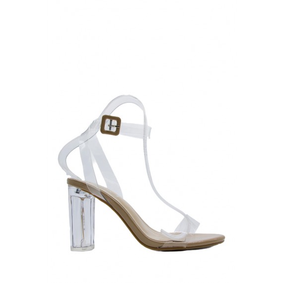 Transparent heel sandal for women