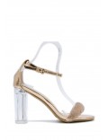 Transparent heel sandal for women