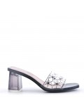 Transparent heel sandal for women