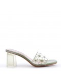 Transparent heel sandal for women