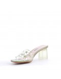 Transparent heel sandal for women