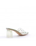 Transparent heel sandal for women