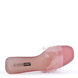 Sandalia tacón transparente para mujer