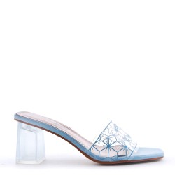 Transparent heel sandal for women