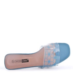 Transparent heel sandal for women