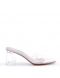 Transparent heel sandal for women