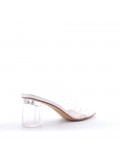 Transparent heel sandal for women