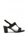 Mix-materials heeled sandal 