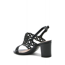 Mix-materials heeled sandal 