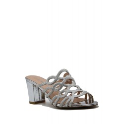 Mix-materials heeled sandal 