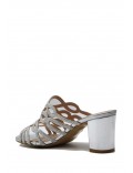 Mix-materials heeled sandal 