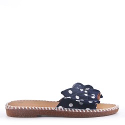 Slipper in mixed materials for women