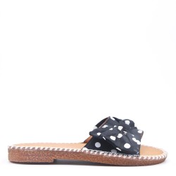 Slipper in mixed materials for women