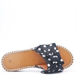 Slipper in mixed materials for women