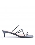 Low heel faux leather sandal 