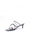 Low heel faux leather sandal 