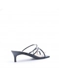 Low heel faux leather sandal 