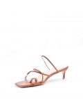 Low heel faux leather sandal 