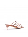 Low heel faux leather sandal 