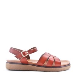 Flat sandals in faux leather for women