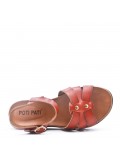 Flat sandals in faux leather for women