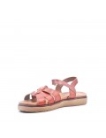 Flat sandals in faux leather for women