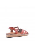 Flat sandals in faux leather for women