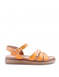 Flat sandals in faux leather for women