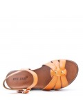 Flat sandals in faux leather for women