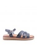 Flat sandals in faux leather for women