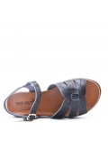 Flat sandals in faux leather for women