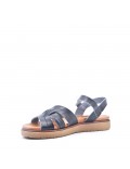 Flat sandals in faux leather for women