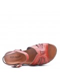 Flat sandals in faux leather for women