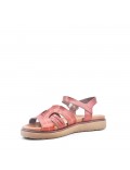 Flat sandals in faux leather for women