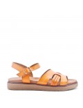 Flat sandals in faux leather for women